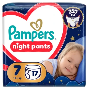 Pampers Night Pants Sauskelnės-Kelnaitės, 7, 17 vnt.