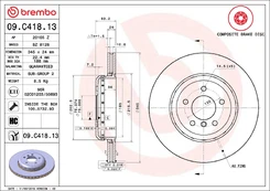 BREMBO 09.C418.13 Brake Disc kaina