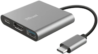 Adapteris Trust Dalyx 3-in-1 USB-C/USB-A/HDMI, 10 cm kaina