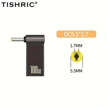 TISHRIC 100W PD USB-C į DC įkrovimo adapteris, DC 5,5 x 1,7