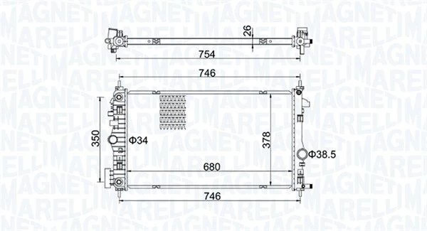 Radiatorius, variklio aušinimas MAGNETI MARELLI 350213152300