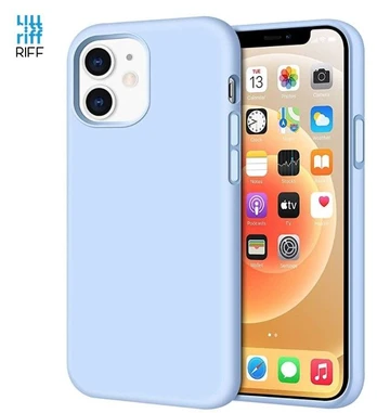 Riff Slim &amp; Soft Silicone Soft Back Cover Case iPhone 12 / 12 Pro Light Blue