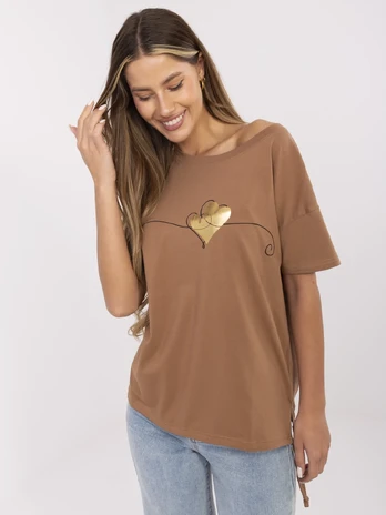 T-shirt-CLM-TS-1017.03-jasny brązowy