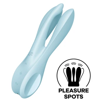 SATISFYER - TRYS VIENAME MĖLYNAS VIBRATORIUS