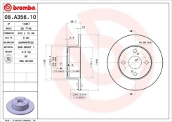 Stabdžių diskas BREMBO 08.A356.10 kaina