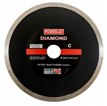 Deimantinis diskas 180 mm, 25,4 mm skylė, plytelėms ir keramikai