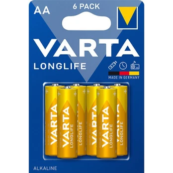 Maitinimo elementai VARTA LONGLIFE, 6 vnt. AA, LR6