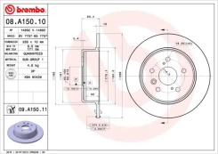 Stabdžių diskas BREMBO 08.A150.11 kaina