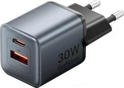 GaN Vention USB-C + USB-A 30W Charger (Gray)
