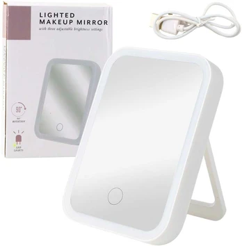 Kosmetinis veidrodis su LED apšvietimu, baltas