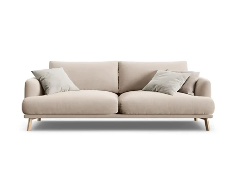 Velvet Sofa, "Naomi", 3 Seats, 200x95x75, Beige