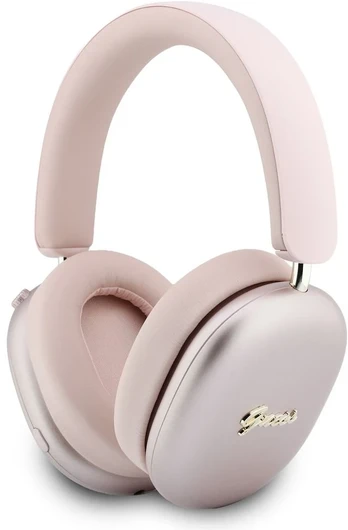 Ausinės Guess Metallic Script Logo ENC Belaidės Headphone Rožinė