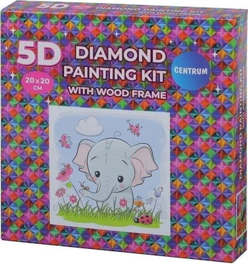 Panta Plast deimantinė mozaika rėmelyje - dramblys 20x20 89775