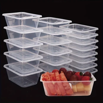 plastikinės maisto dėžutės, 50 vnt., 13oz