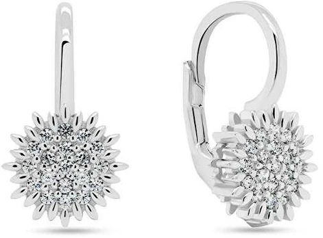 Brilio Silver Charming sidabrinis earrings with zircons EA253W