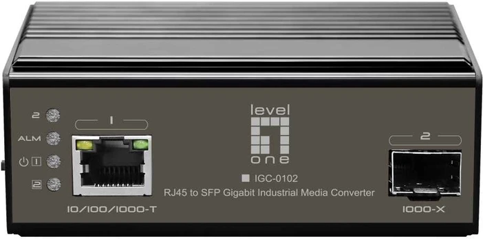 Level One „LevelOne LevelOne IGC-0102“ šviesolaidinis keitiklis 1000 Mbit/s, juodas