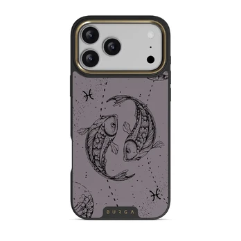 Pisces - iPhone 17 Pro Max Case, Elite Dark (MagSafe) / Gold / Purple