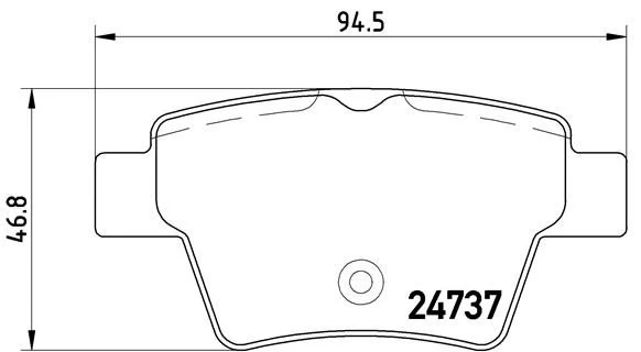 Stabdžių trinkelių rinkinys, diskinis stabdys BREMBO P 61 100
