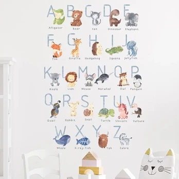 Vaikiškas interjero lipdukas , ABC , 1 pcs