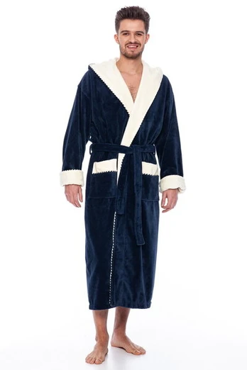 Chalatas vyrams Elite Bamboo, mėlynas, XXXL