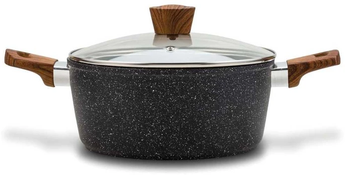 Puodas granitas su stikliniu dangteliu NATURE 24 cm, 4 l
