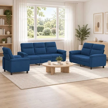 Sofa Sofos komplektas 3 vnt. Mėlyna Audinys