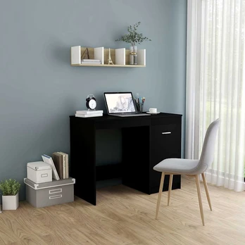 Rašomasis stalas, juodos spalvos, 100x50x76cm, mdp