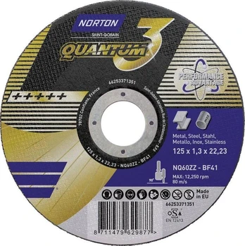 Norton Quantum 3 pjūklų diskas metalui 125x1,0x22,2 mm