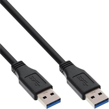 USB kabelis InLine USB-A - USB-A 3 m Juodas (35230)