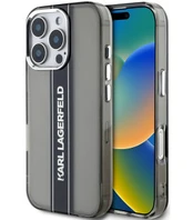 Dėklas Karl Lagerfeld IML Stripe Logo Case for iPhone 16 Pro Max Juodas