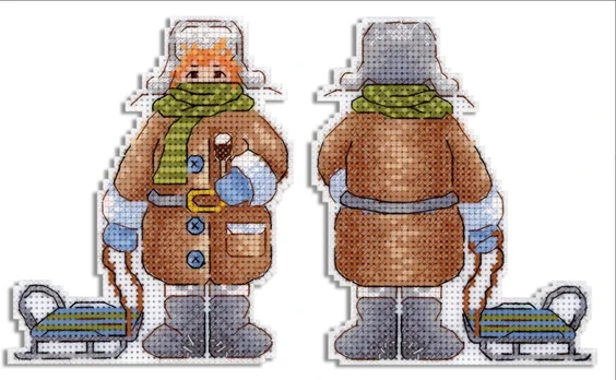 Cross stitch kit on the plastic canvas "Winter boy" SR-912