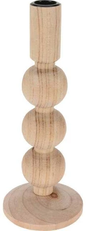 Medinė žvakidė, natūrali, aukštis 23 cm