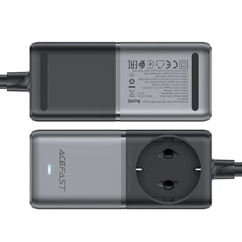 Stalinis maitinimo elementas "Acefast Z2", GaN, 3xUSB-C, 2xUSB-A, 75W (juodas)