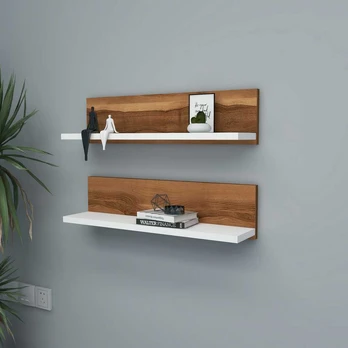 Sienos lentyna Shelf - Walnut, Baltas