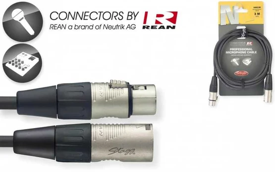 Mikrofoninis laidas Stagg NMC3R XLR/m – XLR/f 3m