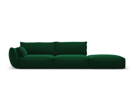 Right Velvet Sofa, "Matera", 4 Seats, 264x110x85 Made in Europe