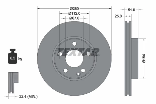 TEXTAR 92257005 Brake Disc