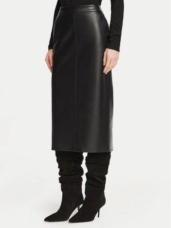 Marella Dirbtinės odos sijonas 2623776022200 Juoda Regular Fit