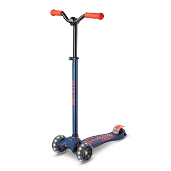 Maxi Micro Deluxe Pro LED paspirtukas | Navy - Red