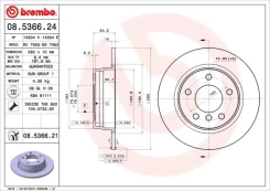 BREMBO 08.5366.21 Brake Disc kaina