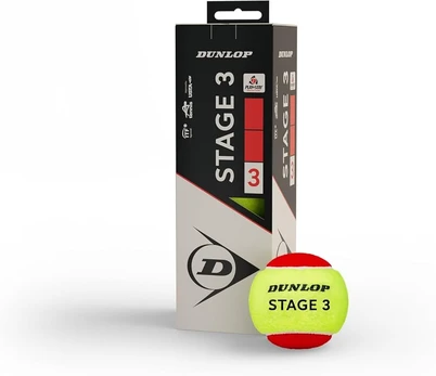 Teniso kamuol. DUNLOP STAGE 3 RED 3-box ITF