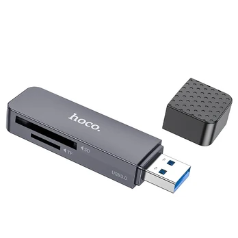 Dėklas HOCO card reader USB A 3.0 HB45 metal pilka