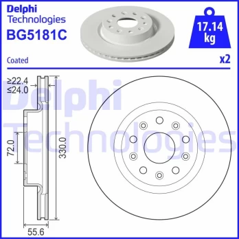 Stabdžių diskas DELPHI BG5181C