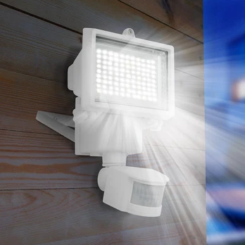 „Cooper“ LED saulės energijos lauko prožektorius, baltas, plotis 22 cm, jutiklis