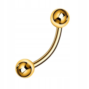 Auksinis titano auskaras "bananas" 1.2/8/3 mm