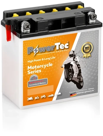 Akumuliatorius PowerTec YB7-A, motociklinis, 8 Ah, 12 V, 65 A, starterinis