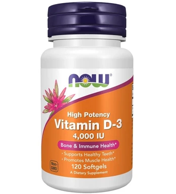 NOW Vitamin D-3 4000 IU 120 caps.