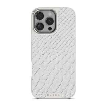 Glacial Desert - White Snakeskin iPhone 16 Pro Max Case, Elite Light (MagSafe) / Silver