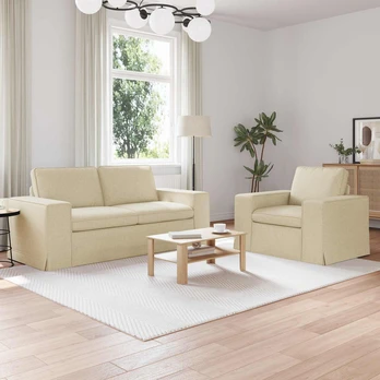 Sofa 2 pcs Kreminė 182 x 80 x 82 cm audinys