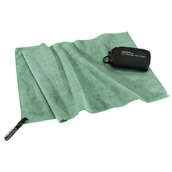 Cocoon Microfiber Towel Terry Green S 30x60 cm Kelioninis rankšluostis